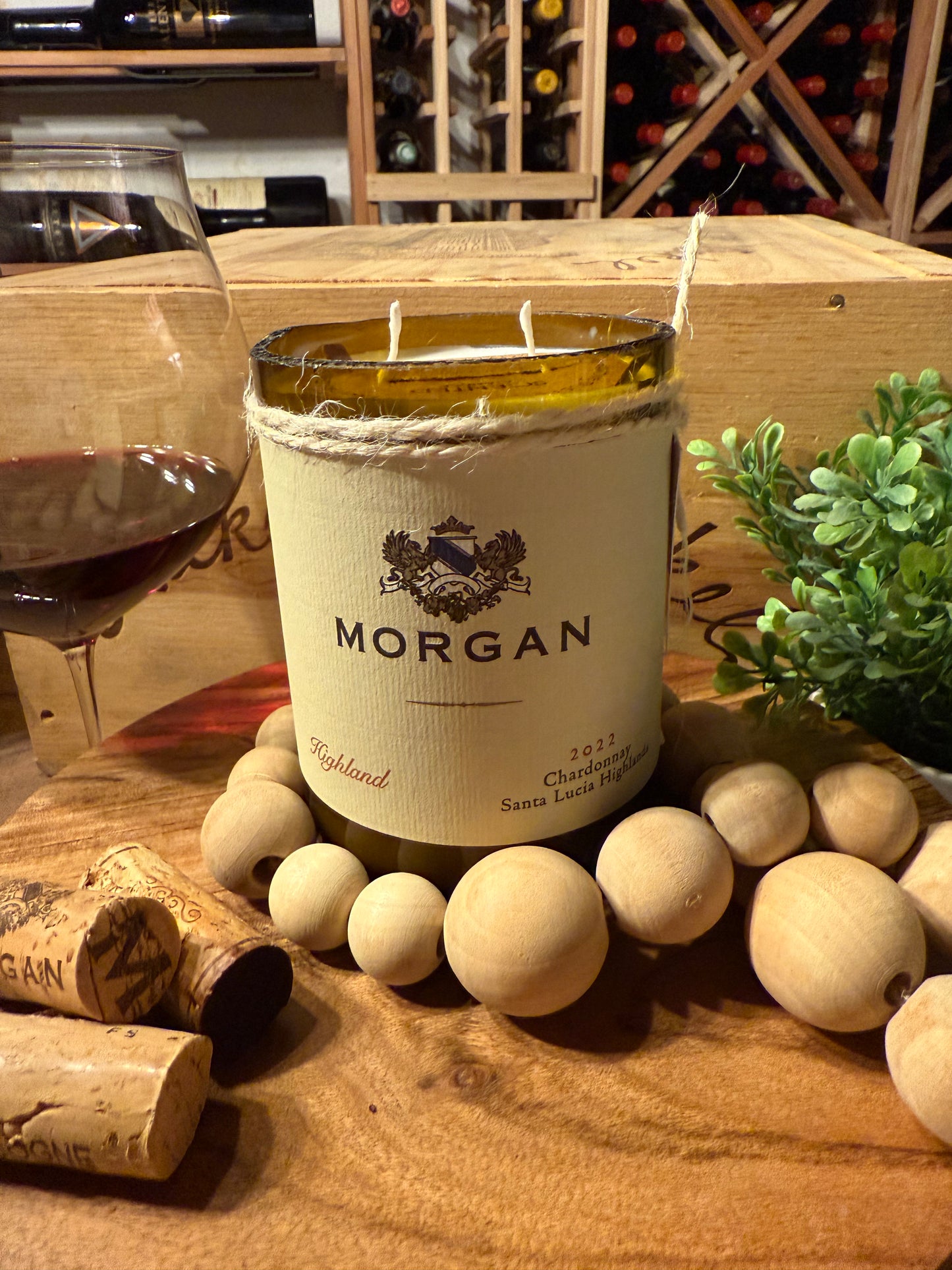 Recycled Wine Bottle Candle Morgan Highland