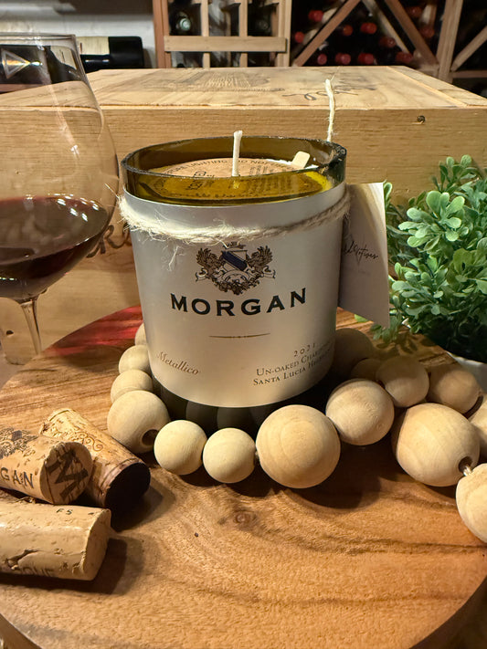 Recycled Wine Bottle Candle Morgan Metallico