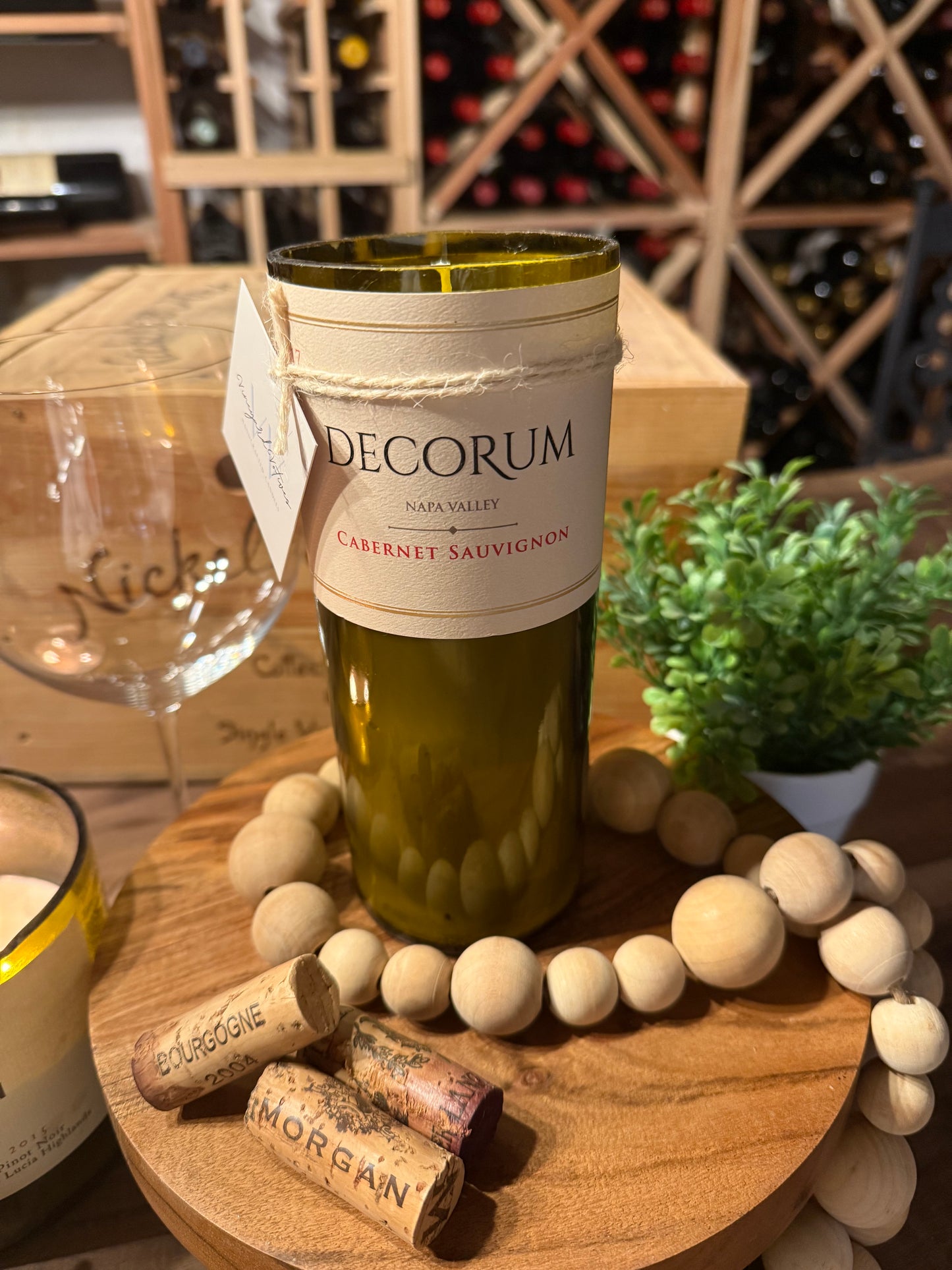 Recycled Wine Bottle Candle Decorum Winery