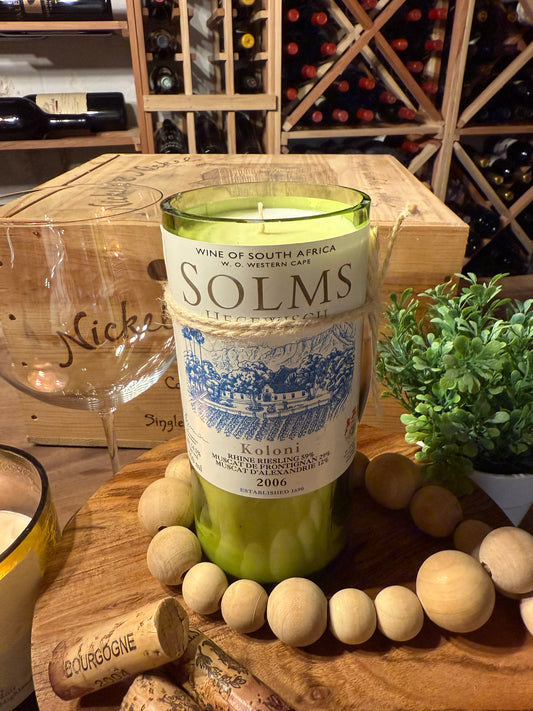 Recycled Wine Bottle Candle Solms Winery