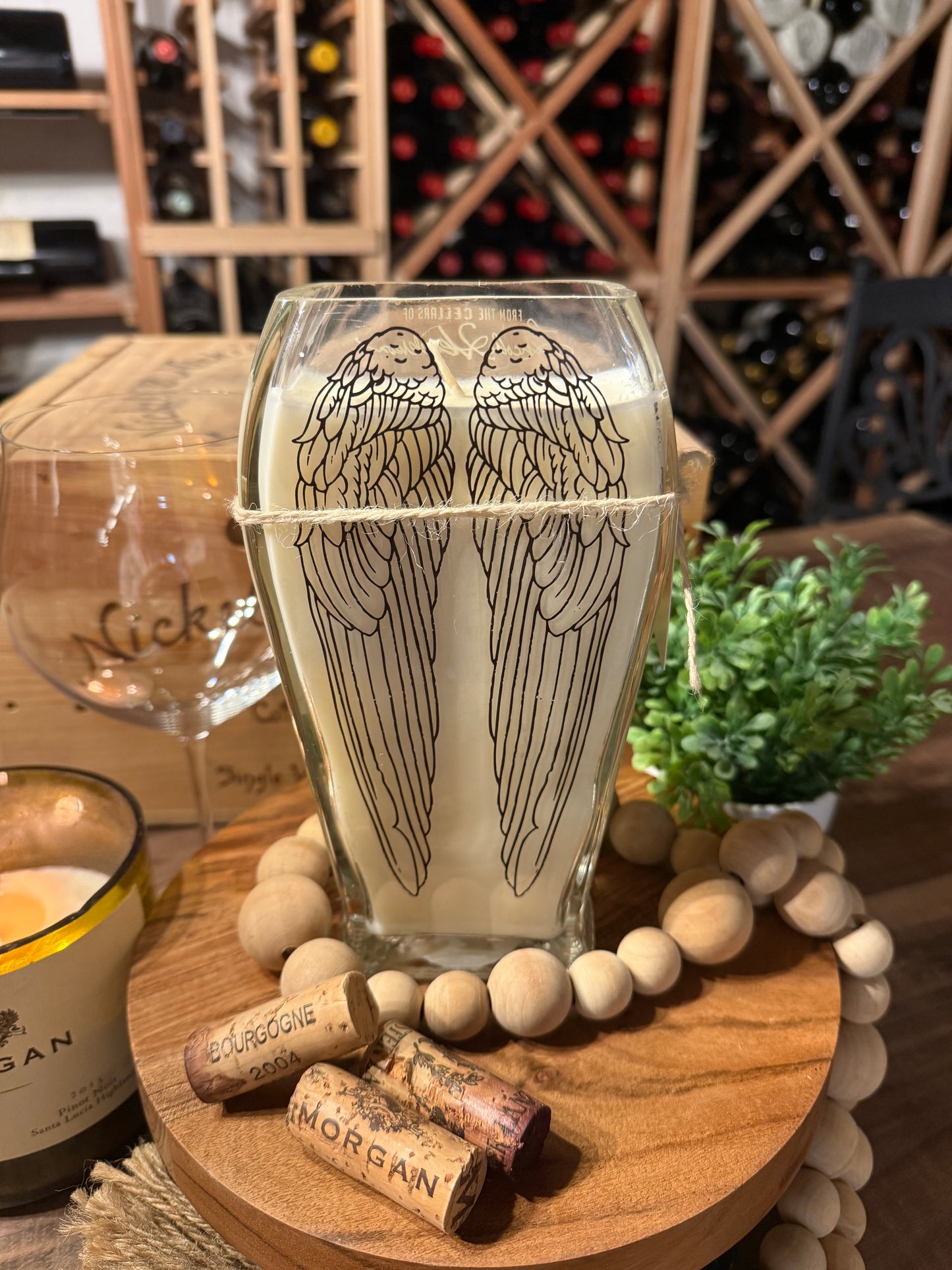 Recycled Whiskey/Bourbon Bottle Candle Angels Envy