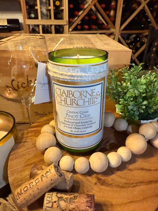 Claiborne & Churchill- Recycled Wine Bottle Candle