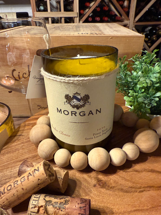 Recycled Wine Bottle Candle Morgan Pinot Noir