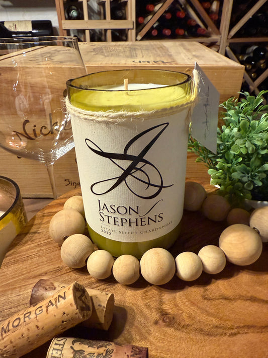 Jason Stephens- Recycled Wine Bottle Candle