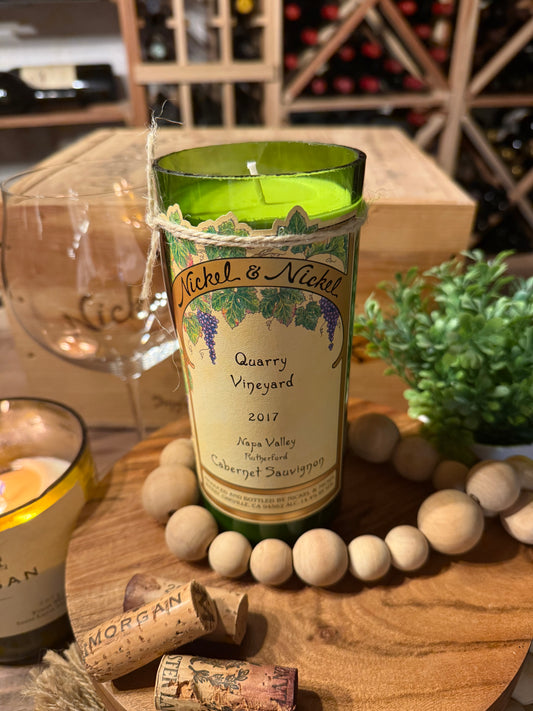 Recycled Wine Bottle Candle Nickel & Nickel