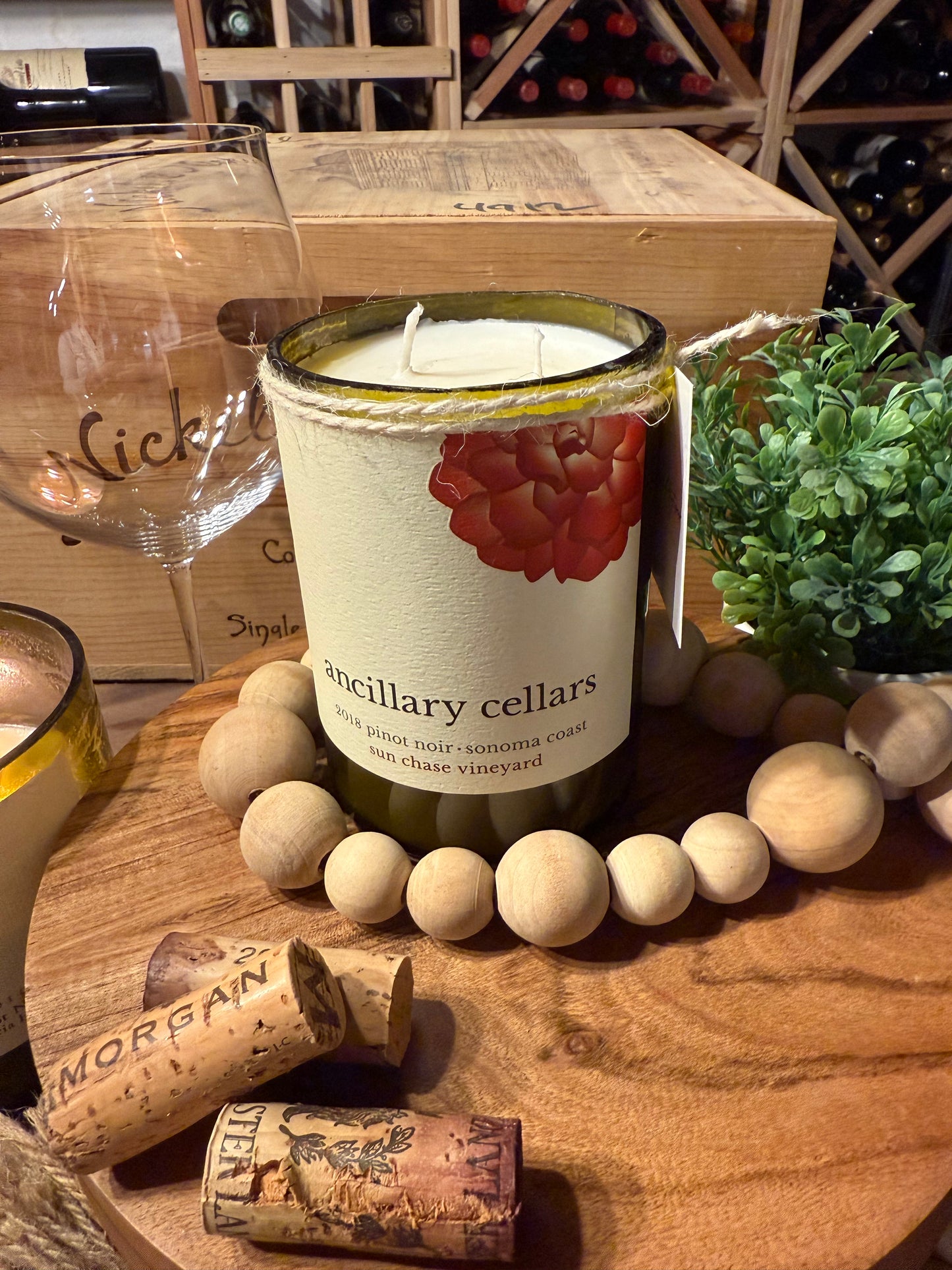Recycled Wine Bottle Candle Ancillary Cellars