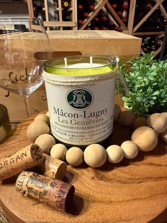 Macon-Lugney Recycled Wine Bottle Candle