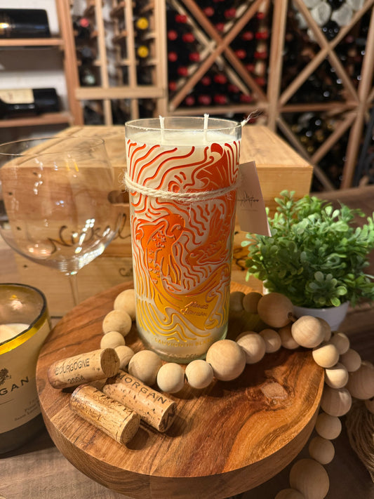 Manos-Recycled Wine Bottle Candle