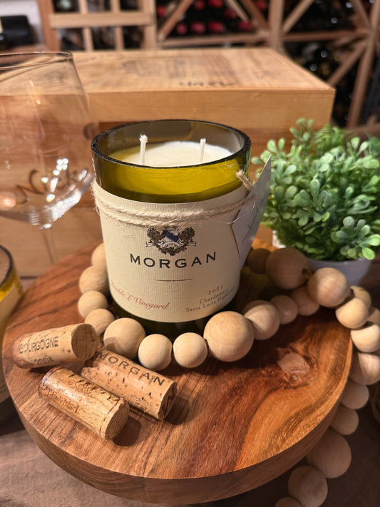 Morgan Winery Chardonnay- Recycled Wine Bottle Candle