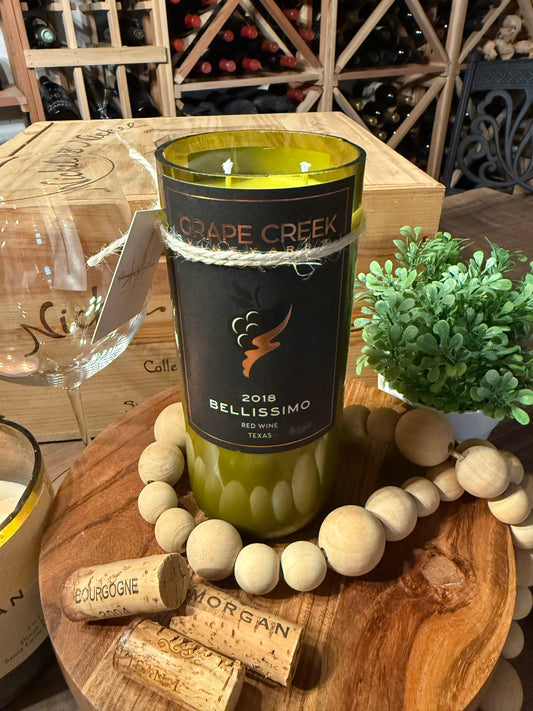 Grape Creek Vineyards-Recycled Wine Bottle Candle