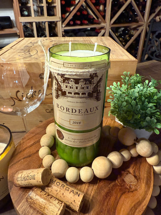 Chevalier du Grand Robert Bordeaux- Recycled Wine Bottle Candle
