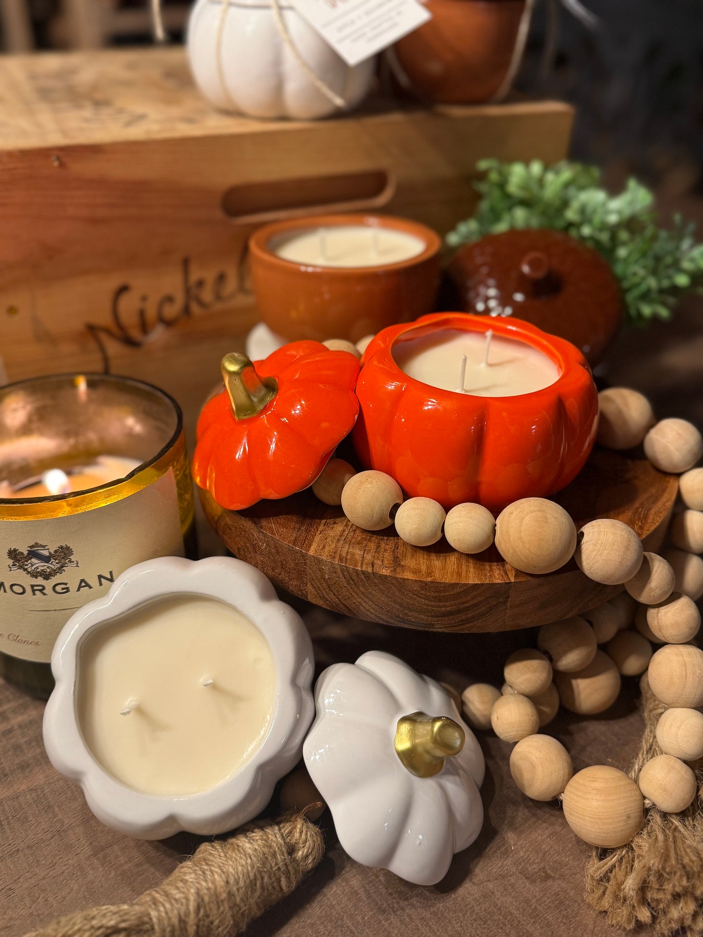 8 oz. Orange Pumpkin Candle with Lid