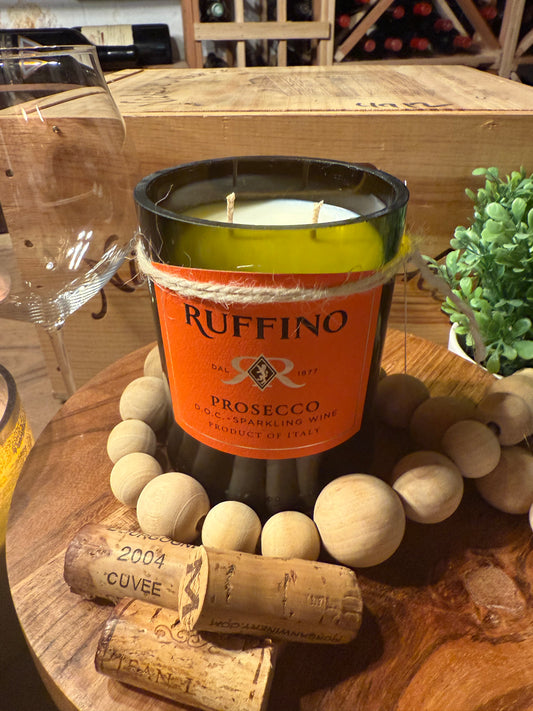 Ruffino Prosecco- Recycled Sparkling Wine Bottle Candle