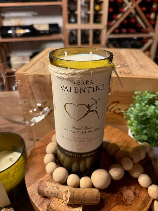 Terra Valentine-Recycled Wine Bottle Candle