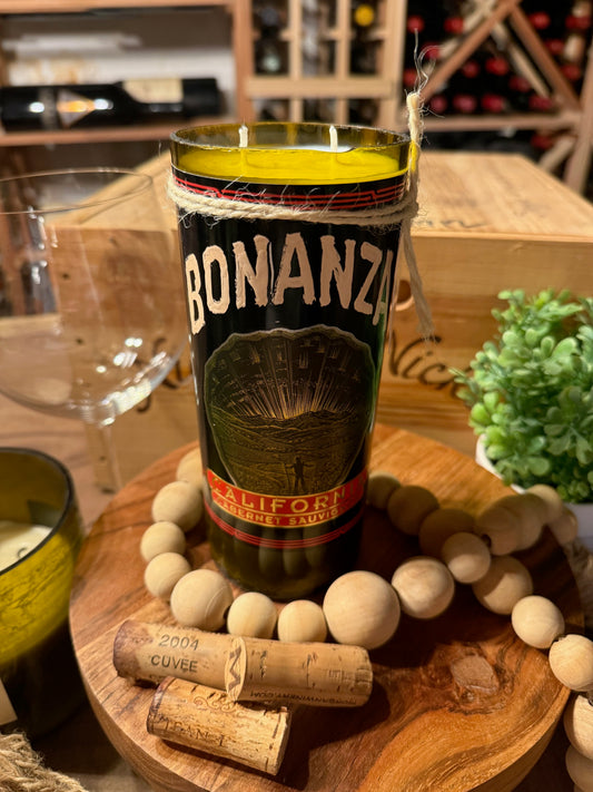 Bonanza California-Recycled Wine Bottle Candle