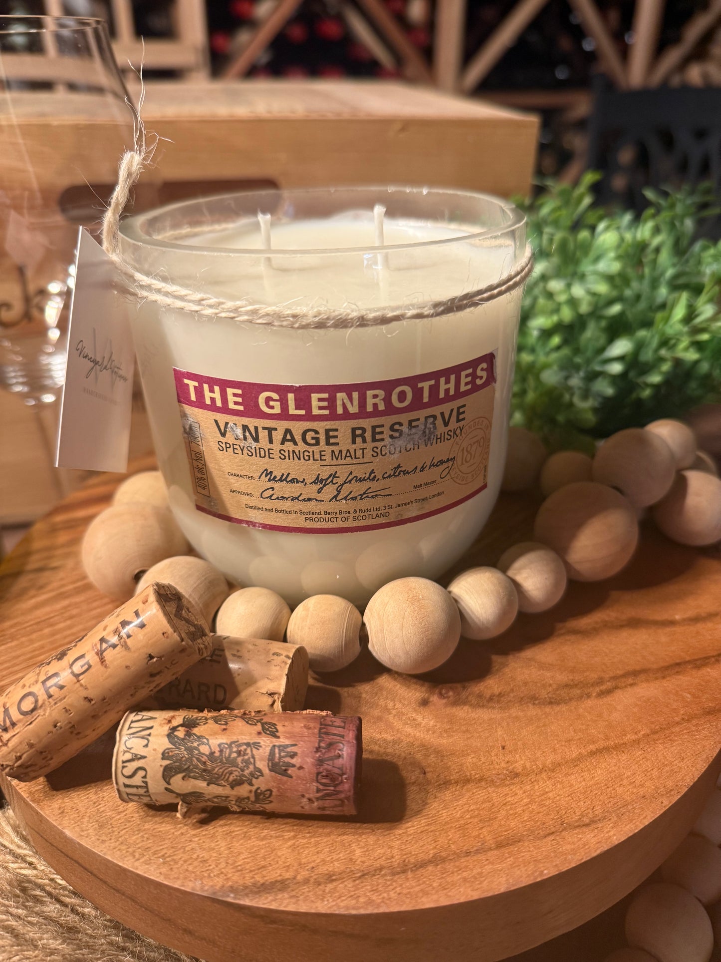Recycled Whisky Bottle Candle The Glenroths