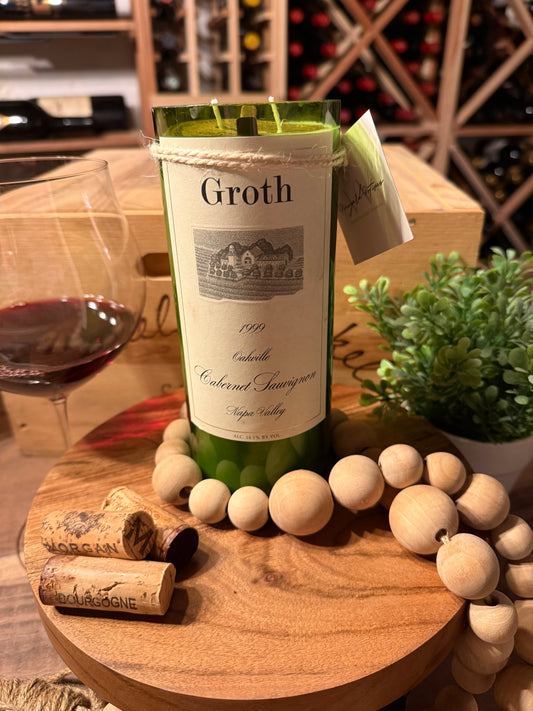Recycled Wine Bottle Candle Groth