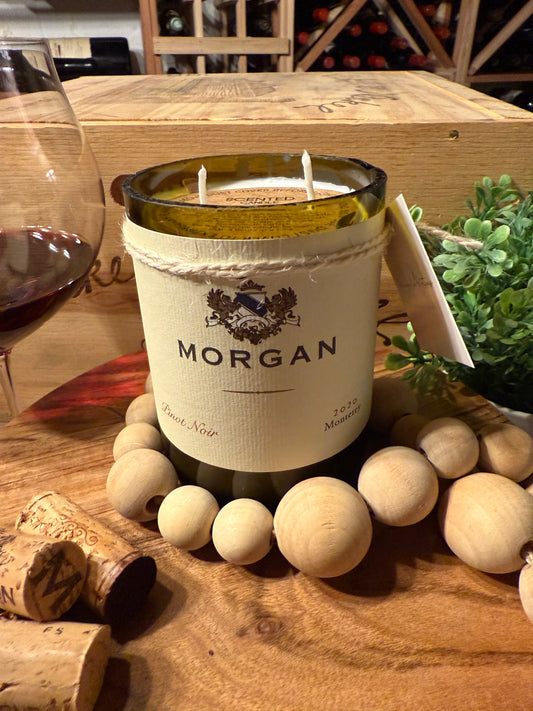 Recycled Wine Bottle Candle Morgan Pinot Noir