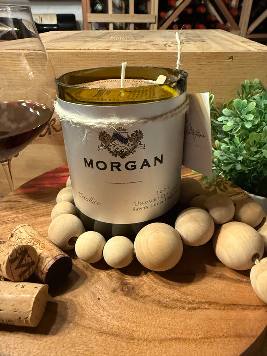 Recycled Wine Bottle Candle Morgan Metallico