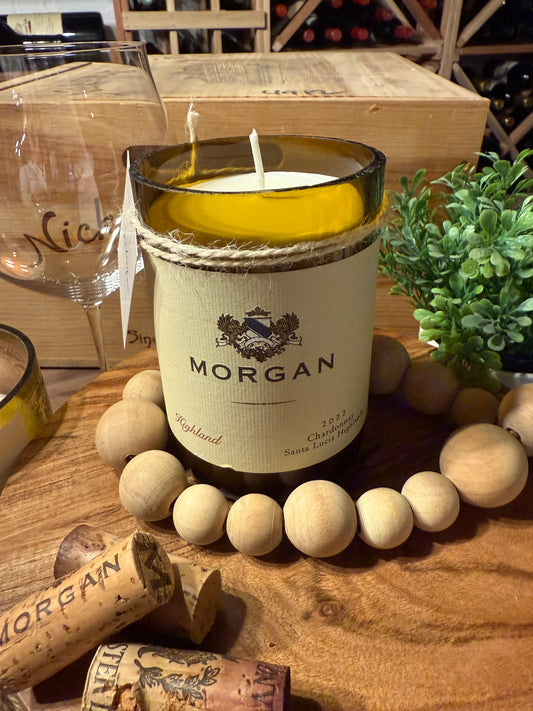 Recycled Wine Bottle Candle Morgan Chardonnay