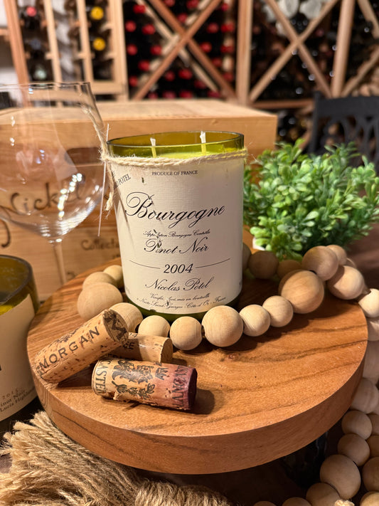 Recycled Wine Bottle Candle  Bourgogne