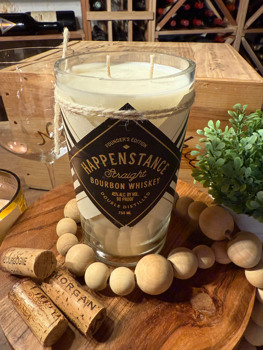 Happenstance-Recycled Bourbon Whiskey Bottle Candle