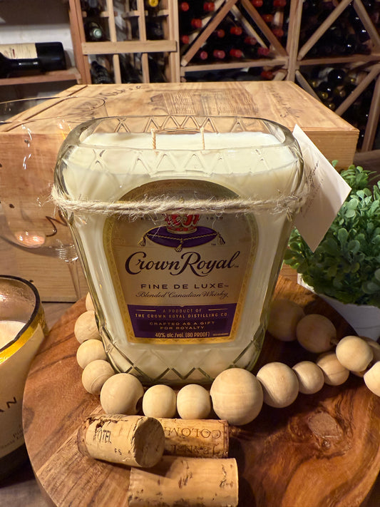 Crown Royal- Recycled Whiskey Bottle Candle