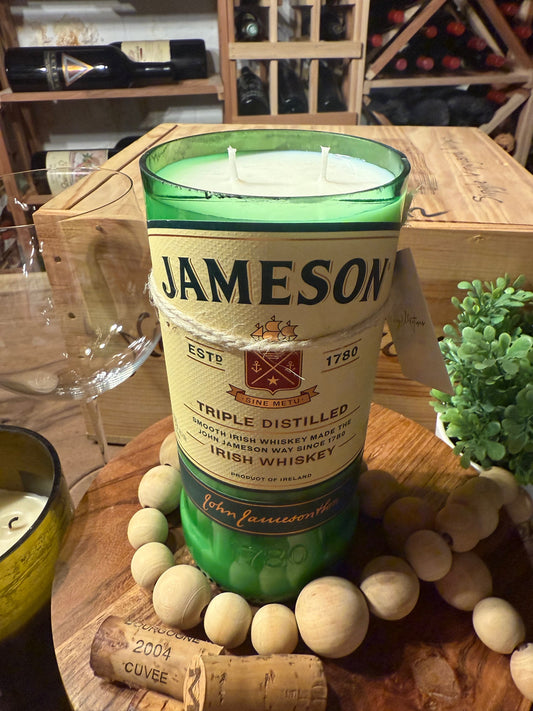 Jameson Irish Whiskey-Recycled Whiskey Bottle Candle