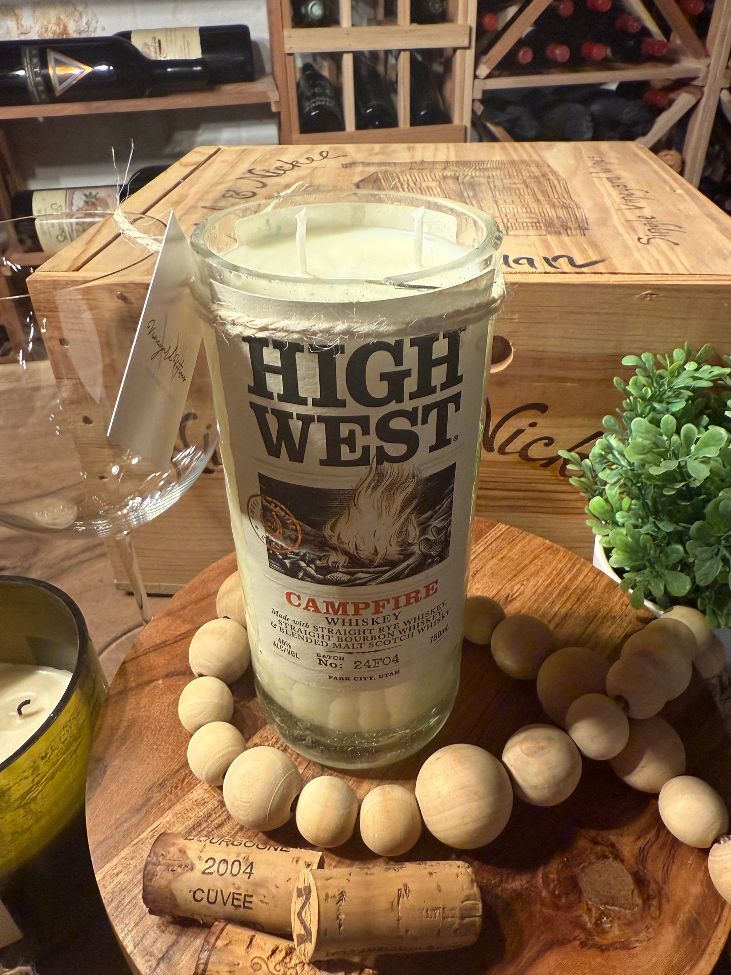 High West Campfire- Recycled Whiskey Bottle Candle