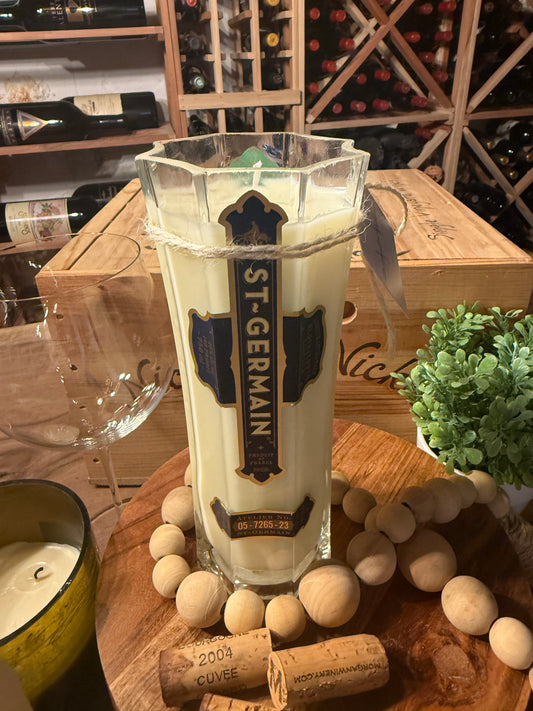 St. Germain- Recycled Alcohol Bottle Candle