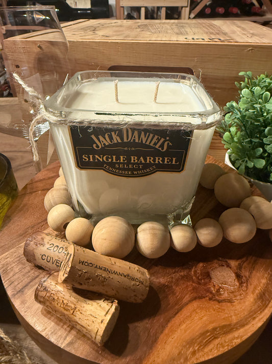 Jack Daniels Single Barrel-Recycled Whiskey Bottle Candle