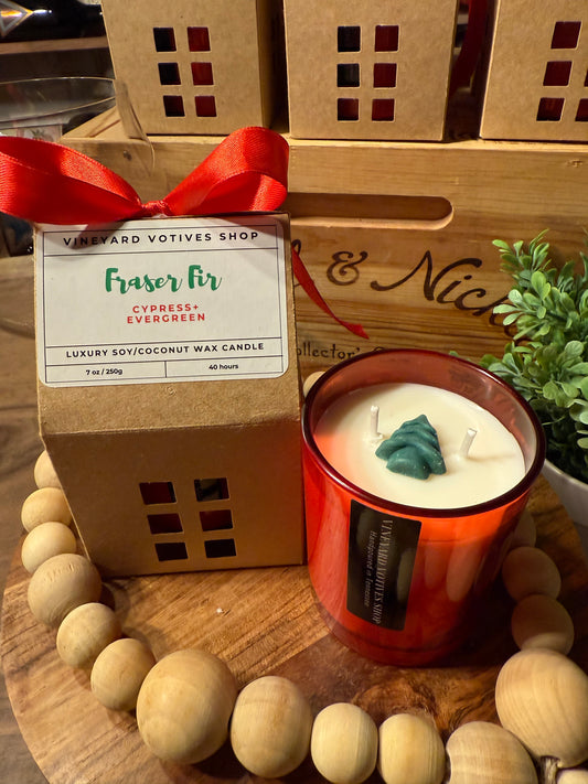 7oz. Red Christmas Candle with House Gift Box