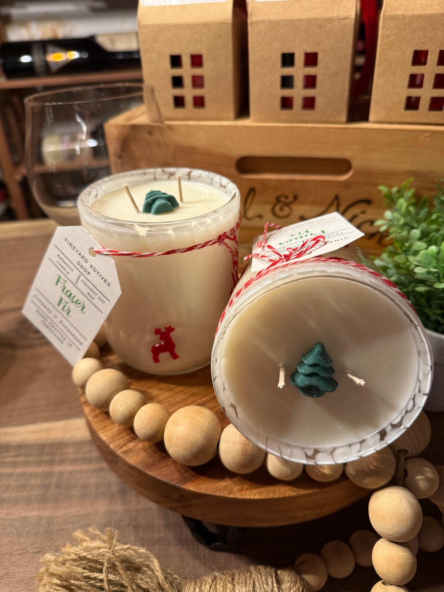 16oz. Christmas Candle with Red Reindeer (Anthropologie Dupe)